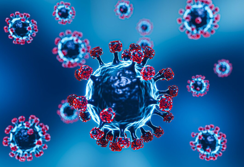 Stylised image of a covid virus
